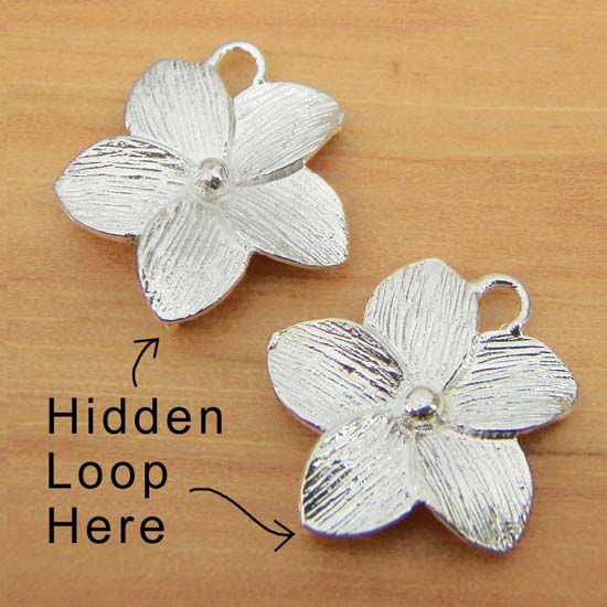 silver flower connectors - jewelry components