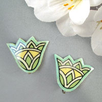 pastel petals clip on earrings
