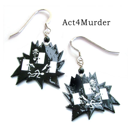 Arts4Murder sample logo earrings