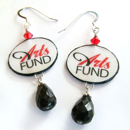 Arts Fund sample logo earrings