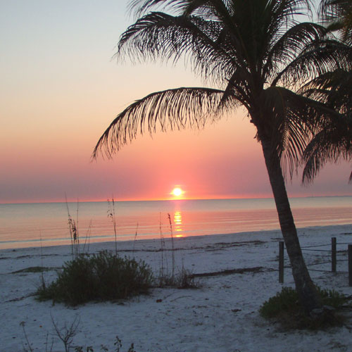 Sunset from our rental house at Fort Myers Beach