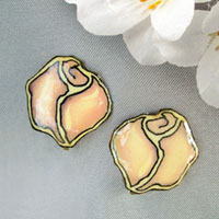 Small, Creamy Pink Rose Clip On Earrings in Lacquered Paper - custom colors available