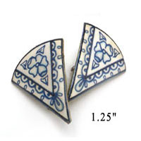 lacquered paper clip on earrings inspired by porcelain china