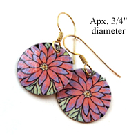 pink gerbera daisy disc earrings