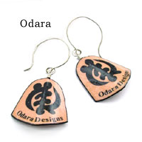logo earrings for Odara Designs