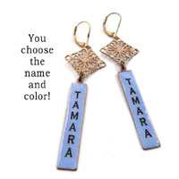 personalized Tamara earrings with brass filigree