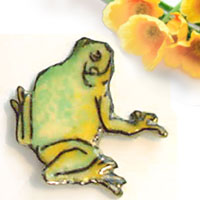 green frog pin