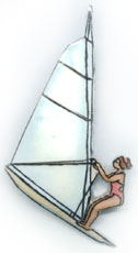 Courtney Sailboarding (Woman Pin)