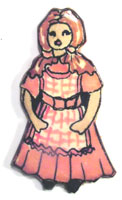'Doll in Pink Gingham' Pin